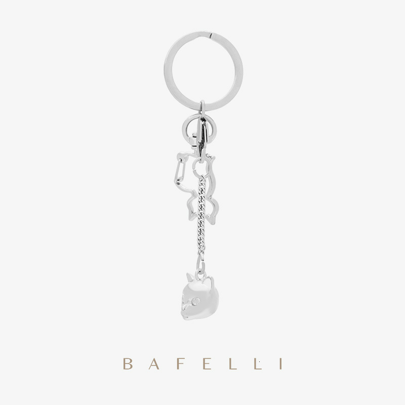 Bag Parts Accessories BAFELLI CAT SERIES LIGHTWEIGHT ORGANIZERS KEY CHAIN BAG ACCESSORY CUTE SILVER METAL 230519
