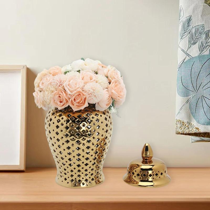 Storage Bottles Ceramic Pierced Ginger Jar Temple Vase With Lid 10x22cm Multi Purpose
Storage Bottles Ceramic Pierced Ginger Jar Temple Vase With Lid 10x22cm Multi Purpose