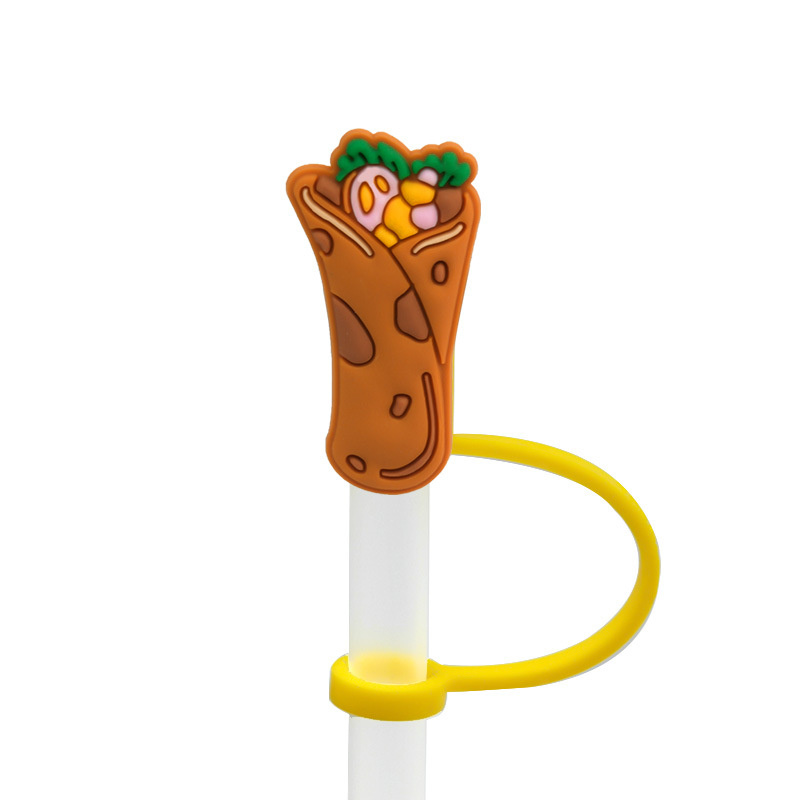 Drinking Beverage Pattern straw toppers for 6-8mm straws resin silicone holiday party designer sports tumbler straw topper charm