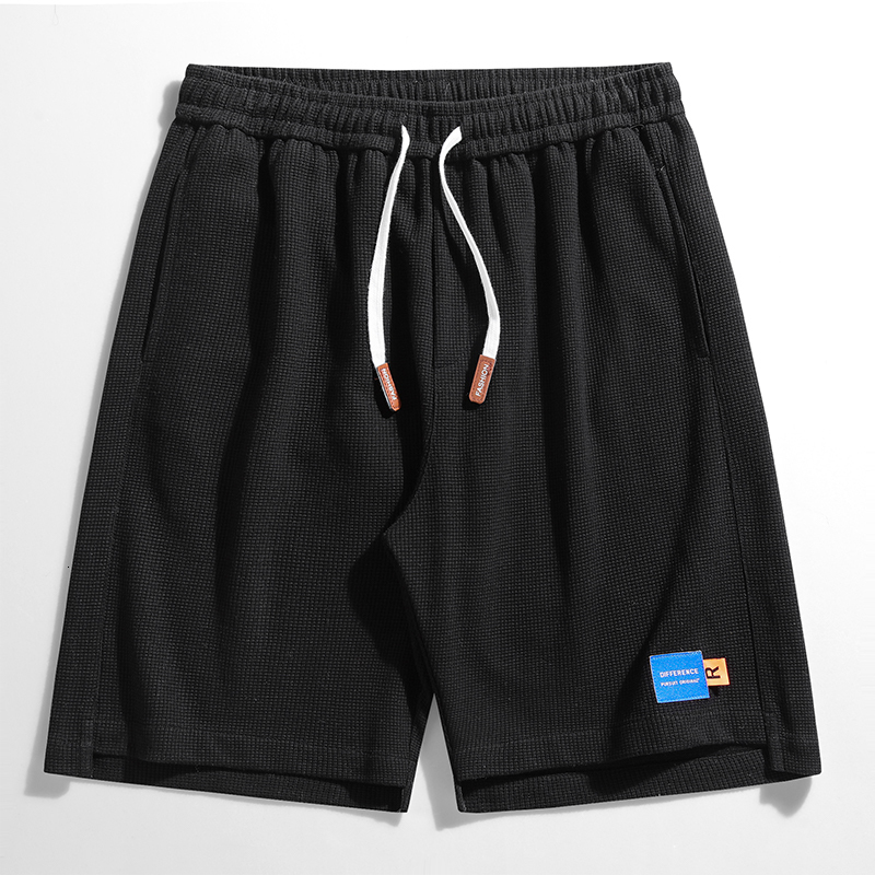 Men's Shorts Summer Men's Shorts Waffle Drawstring Shorts Men's Summer Ice Silk Casual Quick Drying Sports Pants Thin Style Loose Pants