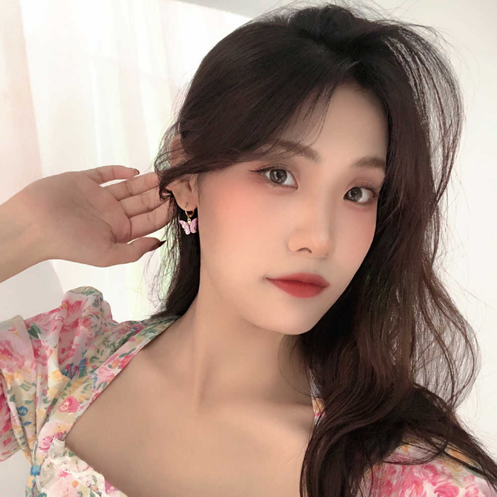 Charm Korean Fashion Butterfly Drop Earrings Set For Women Acrylic Resin Star Heart Round Hoop Earring Pearl Brincos Jewelry Gift AA230518
