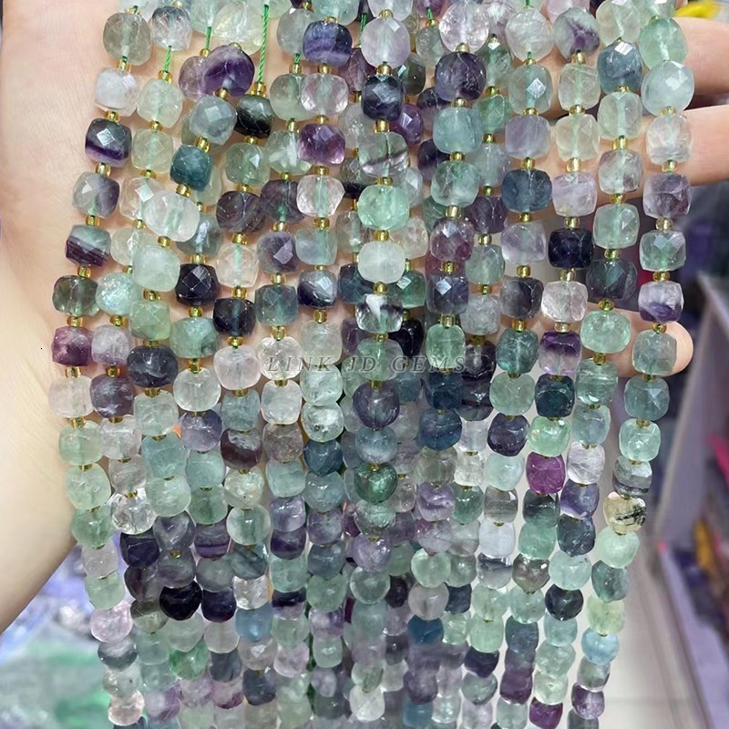 Beaded Necklaces Natural Lapis Lazuli Citrines Crystal Faceted Square Shape Beads Loose Spacer Pink Quartz For Jewelry Making Bracelet Accessory 23051