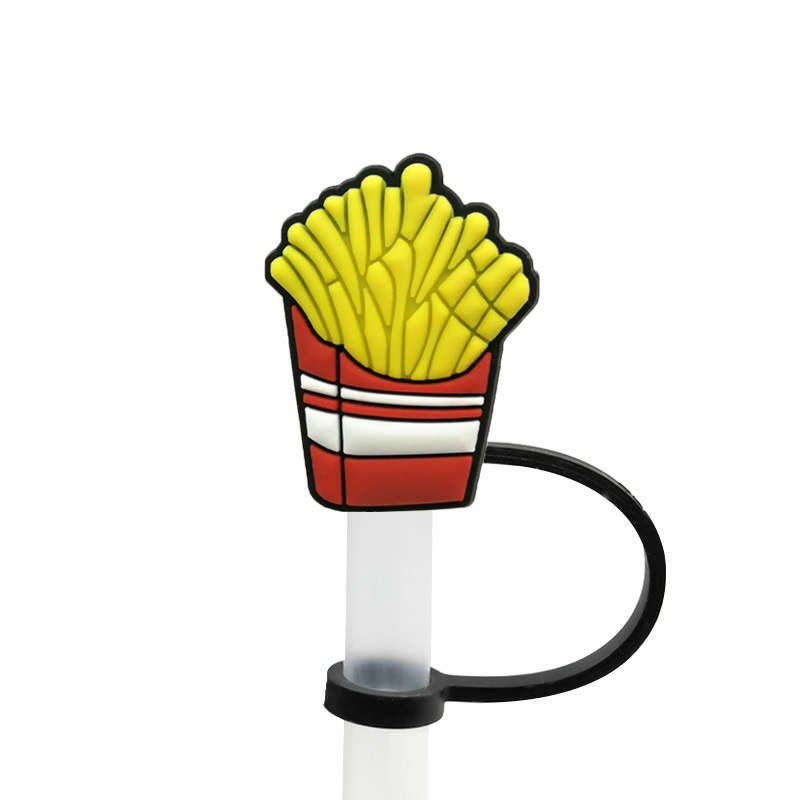 Drinking Beverage Pattern straw toppers for 6-8mm straws resin silicone holiday party designer sports tumbler straw topper charm