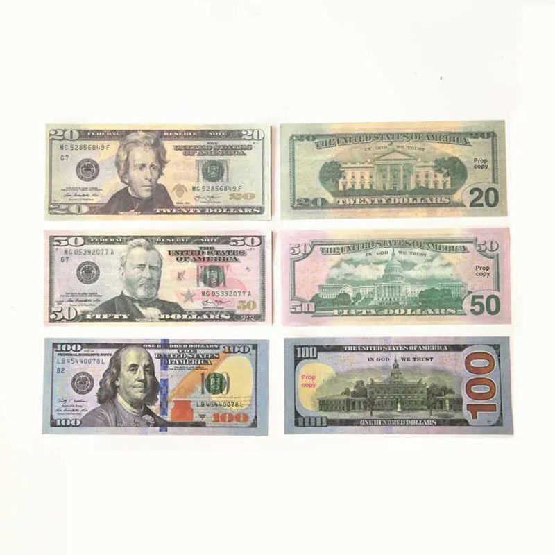 Prop Party Supplies Fake Movie Banknote Paper Novelty Toys 2024 - 1/5/10/20/50/100 Currency Movies Money for Kids dh5727163