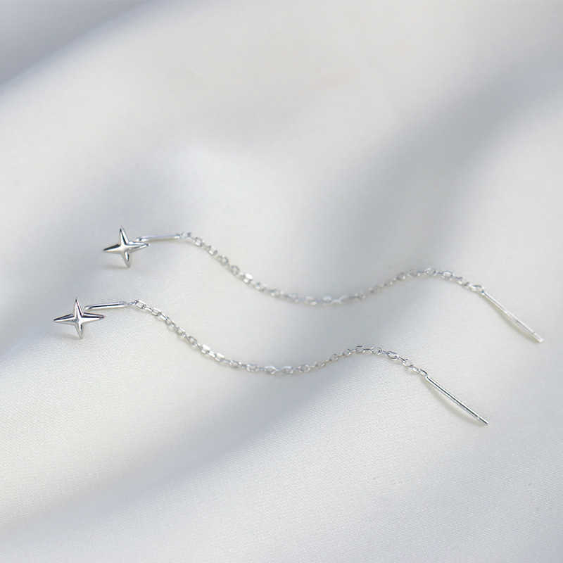 Charm JWER Trend Long Wire Tassel Thread Chain Climb Star Heart Beads Pendants Drop Earrings Women's Straight Hanging Earings Jewelry AA230518