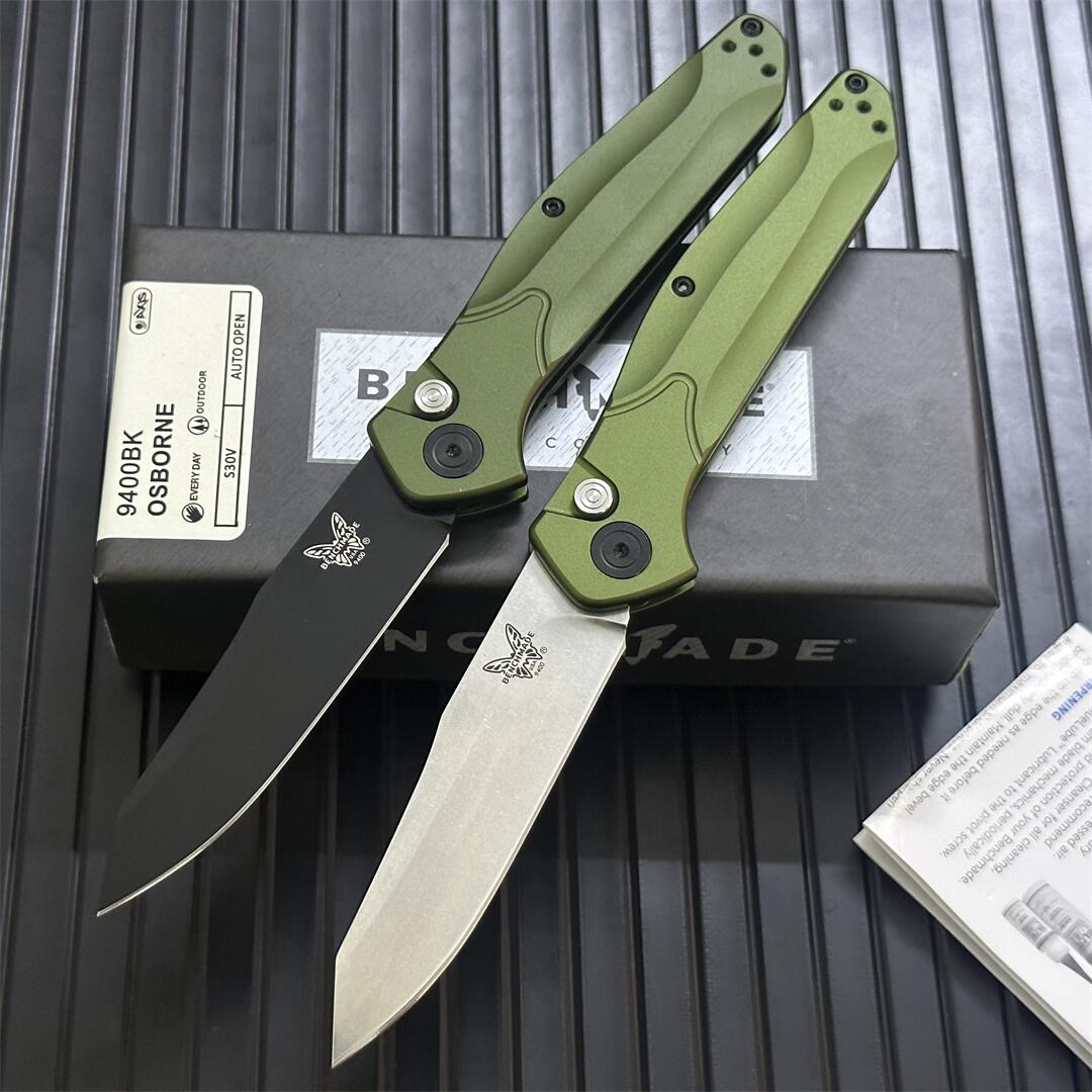 Benchmade 9400/9400BK 940/940s Osborne AUTO Folding Knife 3.4" S30V Black/Satin Plain Blade Green Aluminum Handles BM3300 Automatic Pocket Knives Tools
Benchmade 9400/9400BK 940/940s Osborne AUTO Folding Knife 3.4" S30V Black/Satin Plain Blade Green Aluminum Handles BM3300 Automatic Pocket Knives Tools