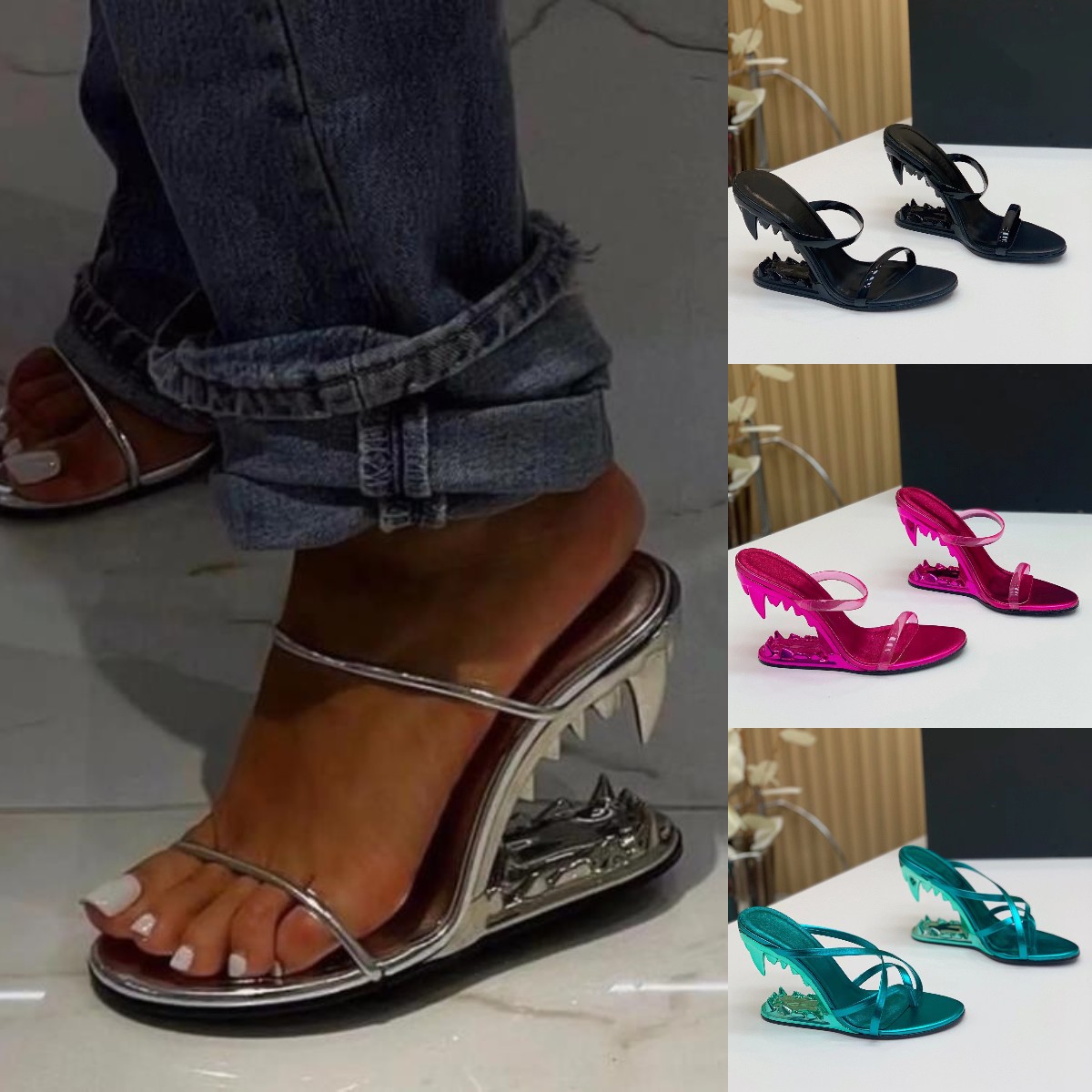 atest GCDS Morso Sandals Tusk Shaped High Heels Heel Luxury Sexy Open Toe Sandal 11cm Party Banquet Factory Shoes Metallic Effect Leather Straps Matching Insole, Color13
atest GCDS Morso Sandals Tusk Shaped High Heels Heel Luxury Sexy Open Toe Sandal 11cm Party Banquet Factory Shoes Metallic Effect Leather Straps Matching Insole, Color13