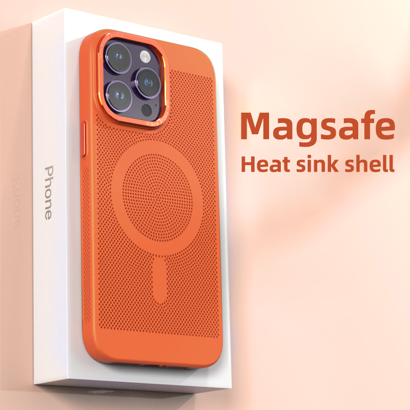 For iPhone 11 12 13 14 Pro Max Cooling Heat Dissipation Mesh Magnetic Case Metal Lens Protection Breathable Magsafe Wireless Charging Hard Phone Cover, Pink
For iPhone 11 12 13 14 Pro Max Cooling Heat Dissipation Mesh Magnetic Case Metal Lens Protection Breathable Magsafe Wireless Charging Hard Phone Cover, Pink
