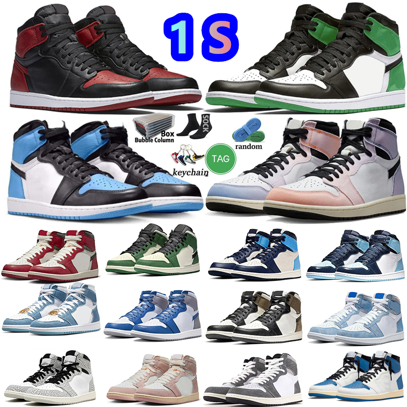 With Box High 1 1s Men Basketball Shoes for Women Skyline Mocha Lucky Green University Blue Ture UNC Washed Pink Black White Cement Mens Womens Trainers Sport Sneakers