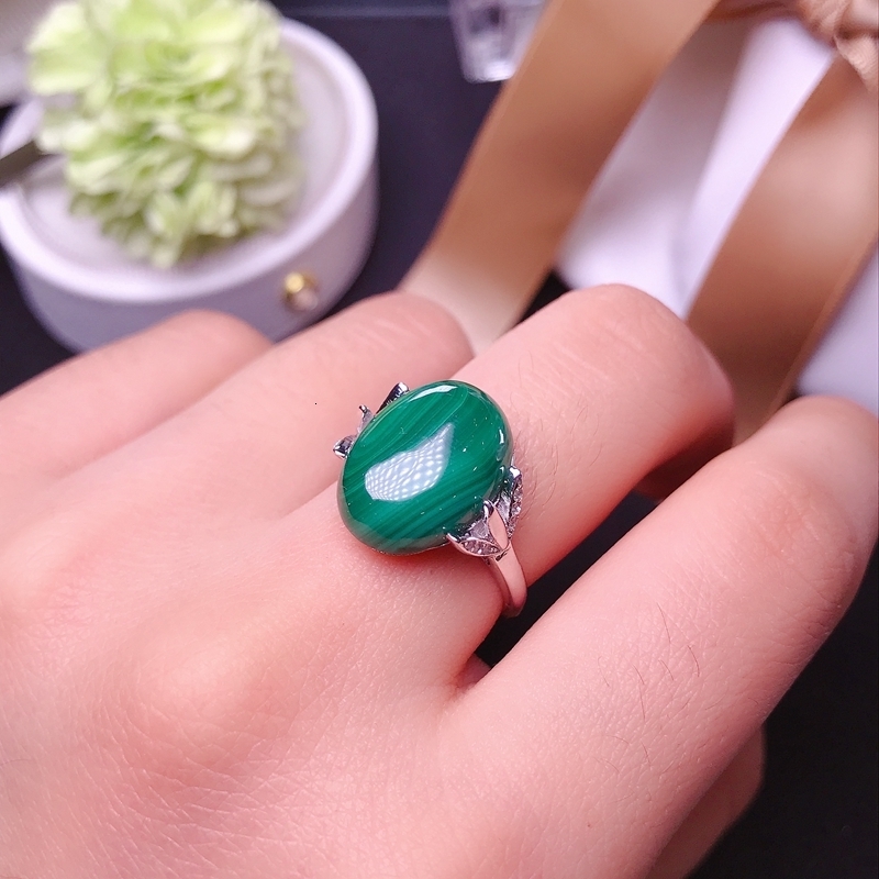 Couple Rings Natural Malachite Ring 925 sterling silver price old customer welfare 230519