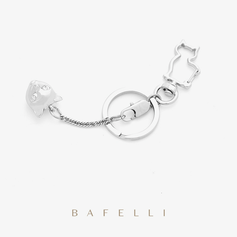 Bag Parts Accessories BAFELLI CAT SERIES LIGHTWEIGHT ORGANIZERS KEY CHAIN BAG ACCESSORY CUTE SILVER METAL 230519