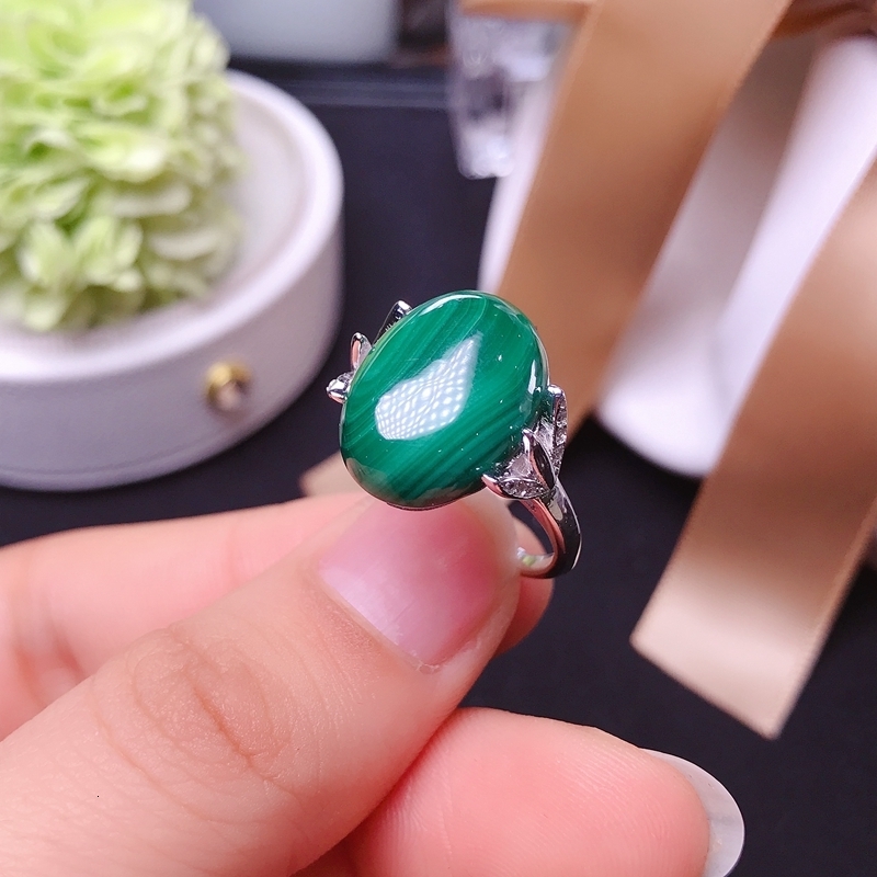 Couple Rings Natural Malachite Ring 925 sterling silver price old customer welfare 230519