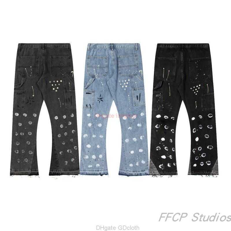 Fashion Designer Clothing Galleries Denim Pants Galleryes Depts Deconstructed Splice Speckle Flare Pants High Street Casual Men's Women's Raw Edge Denim Pants 2023, Black
Fashion Designer Clothing Galleries Denim Pants Galleryes Depts Deconstructed Splice Speckle Flare Pants High Street Casual Men's Women's Raw Edge Denim Pants 2023, Black