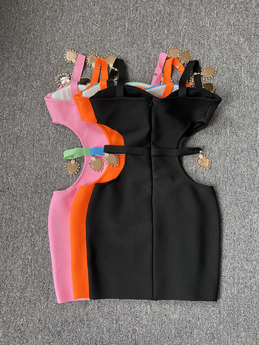 Basic Casual Dresses JUNE LIPS Winter Womens Sexy Pink Black Orange Hollow Out Bandage Mini Dress Evening Celebrity Club Party Dress 230519