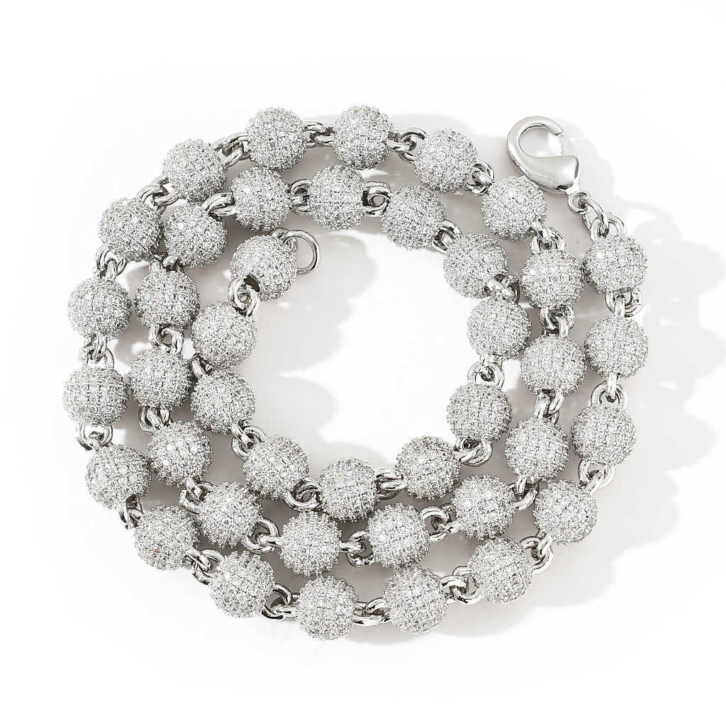 necklace moissanite chain Factory Wholesale Ball 925 Sterling Silver Iced Out VVS Diamond Cuban Link Hip Hop