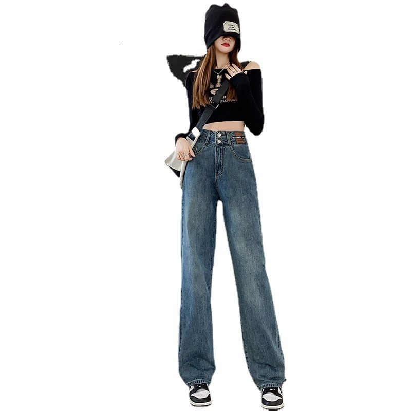 Women's Jeans High Waist Women's Jeans Straight Casual Pants Korean Famale Y2K Fashion Baggy Denim Loose Wide Leg Trousers Streetwear 230519