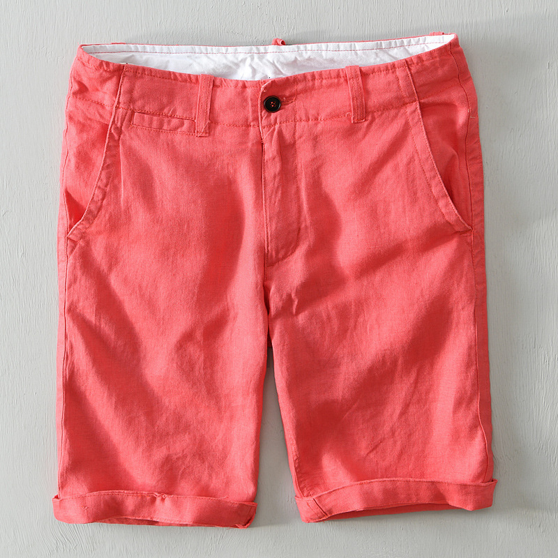 Men's Shorts 100% Pure Linen Shorts Fpr Men Summer Fashion Loose Beach Holiday Shorts Man Casual Shorts Plus Size Y2894 230519