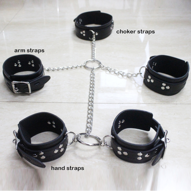 Chokers Women Vintage Goth Faux Leather Collar Metal Chain Necklace Set Sexy Gothic Harness Harajuku Punk Bondage Statement Choker Set 230518