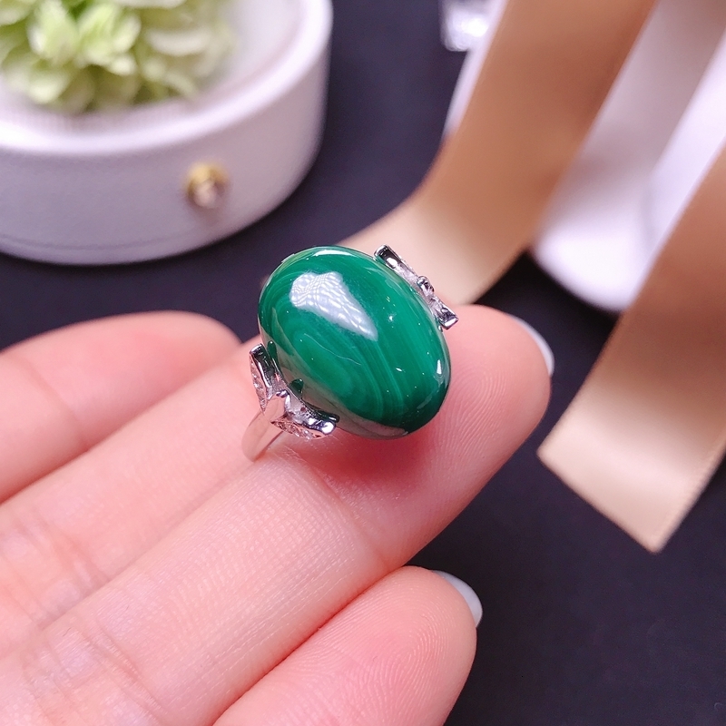 Couple Rings Natural Malachite Ring 925 sterling silver price old customer welfare 230519