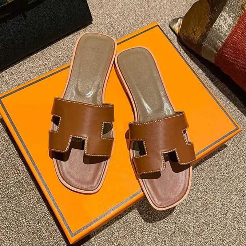 Sandal Women Slippers Khaki Slides Fashion Sandels Patent Leather odile Skin Maroon Fonce Triple White Brown Classic Black X230519