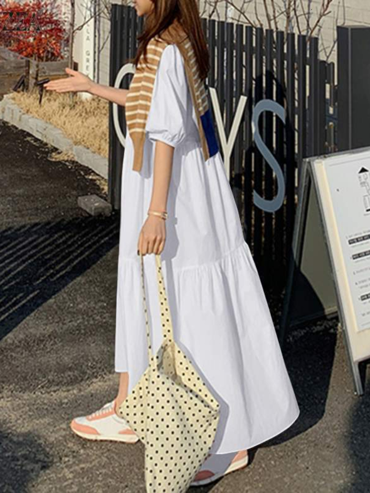 Basic Casual Dresses Dress for Women Spring Summer Fashion Elegant Leisure Loose Short Sleeve Holiday Solid A-line Skirt Office Lady Sexy Dress 230519