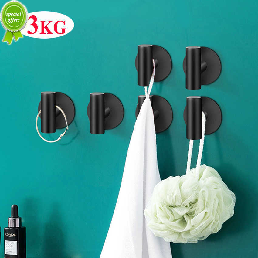 

New Rust-proof Wall Hanger Hook Bathroom Towel Robe Storage Hook Behind-door Bag Clothes Organizer Hook Punch Free Key Gadget Hook