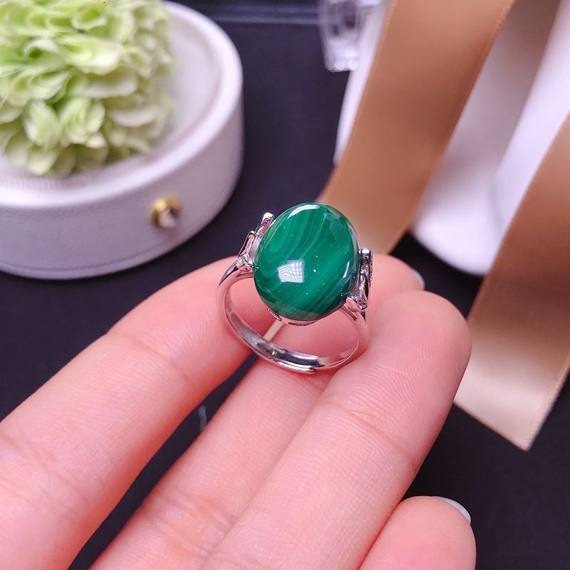 Couple Rings Natural Malachite Ring 925 sterling silver price old customer welfare 230519