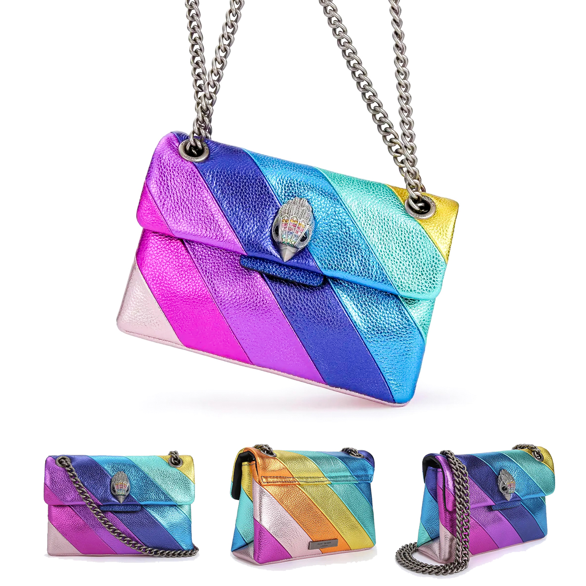 Genuine leather Mini Kurt Geiger handbag rainbow bag Luxury london purse Designer Women Man stripes Shoulder bag Fashion clutch tote crossbody sling chain Flap Bags
Genuine leather Mini Kurt Geiger handbag rainbow bag Luxury london purse Designer Women Man stripes Shoulder bag Fashion clutch tote crossbody sling chain Flap Bags