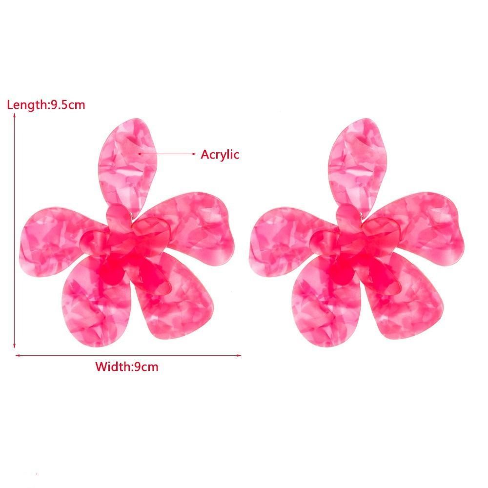 Dangle Chandelier White Exaggerated Acrylic Resin Large Flower Drop Earrings for Women Fashion Holiday Party Statement Jewelry Accessories 230519