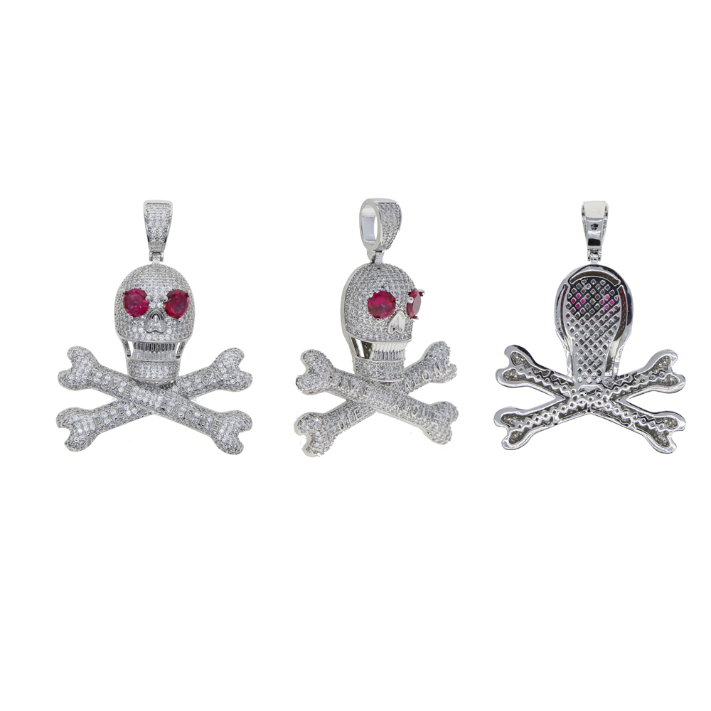 Chokers Iced Out Bling Pirate Skull Pendant Necklaces Gold Silver Color 5A Zircon Letters Live Alone Charm Men s Hip Hop Jewelry 230519