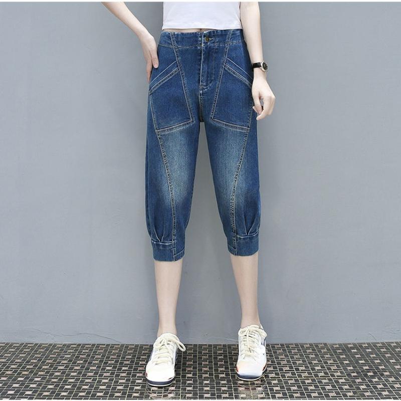 Jeans Fashion High Waist Denim Capris Women's Casual Loose Cropped Harem Pants Girls' Baggy Jeans Pants Women Summer Breeches 4XL, Blue
Jeans Fashion High Waist Denim Capris Women's Casual Loose Cropped Harem Pants Girls' Baggy Jeans Pants Women Summer Breeches 4XL, Blue