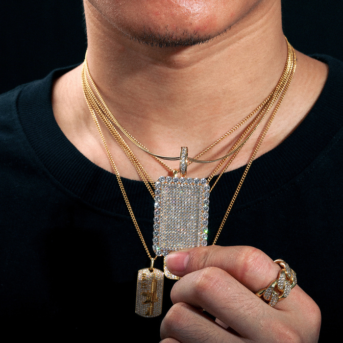 Pendant Necklaces S925 Streamline Tag For Men Women Hip Hop Jewelry D VVS Necklace With Free 2MM Steel Cuban Chain 230519