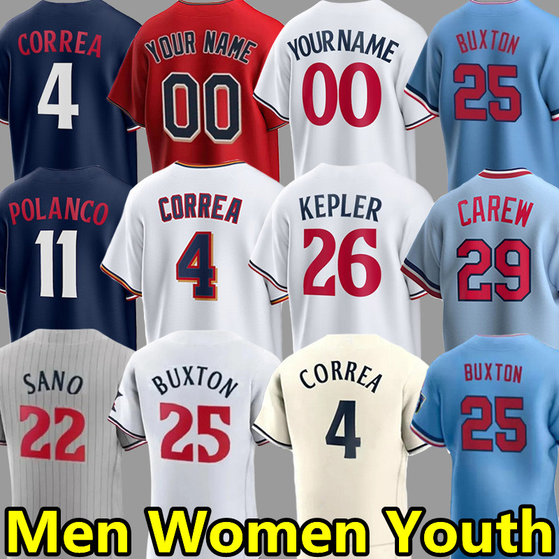 2023 Custom Baseball Jerseys Carlos Correa Byron Buxton Jorge Polanco Max Kepler Sonny Gray Joey Gallo Jhoan Duran Trevor Larnach Killebrew Men Women Youth Jersey, Women's color 4
2023 Custom Baseball Jerseys Carlos Correa Byron Buxton Jorge Polanco Max Kepler Sonny Gray Joey Gallo Jhoan Duran Trevor Larnach Killebrew Men Women Youth Jersey, Women's color 4