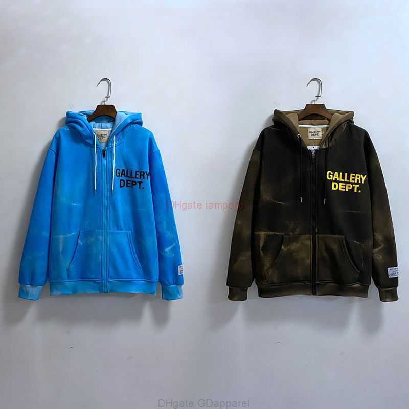 Designer Clothing Galleries Mens Sweatshirts Galleryes Depts Fallwinter Tie Dye Old Letters Print Loose Mens Mens Zipper Hoodie Luxury Casual Pullover jacket Fash
Designer Clothing Galleries Mens Sweatshirts Galleryes Depts Fallwinter Tie Dye Old Letters Print Loose Mens Mens Zipper Hoodie Luxury Casual Pullover jacket Fash