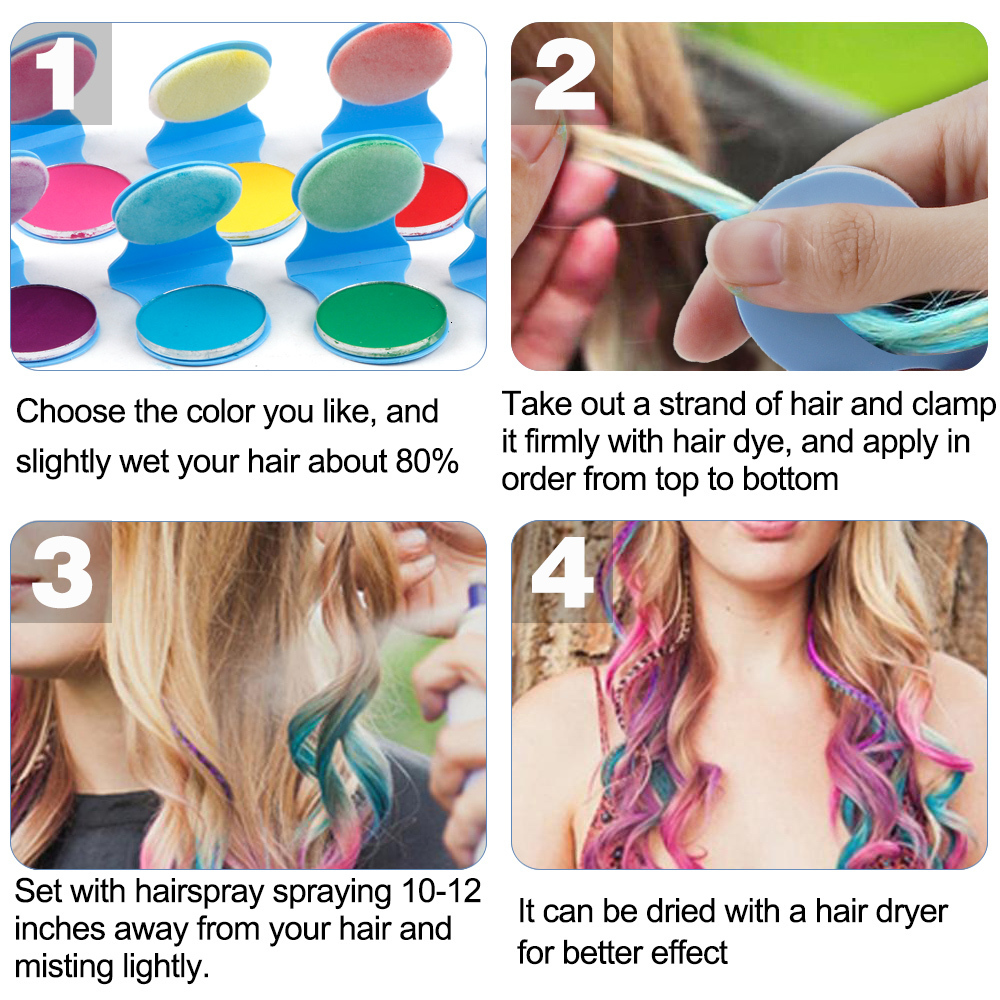 Hair Colors Color Chalk Powder Temporary Spray DIY Women Pastels Salon Portable Beauty Dye Colorful Paint Styling free shipping