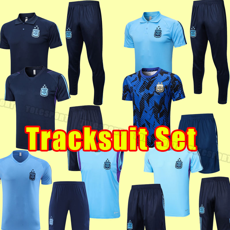 Argentina soccer tracksuits football shirt 2023 DYBALA AGUERO MARADONA DI MARIA 23 24 fans Men short sleeve training set shirt Full set tracksuit vest
