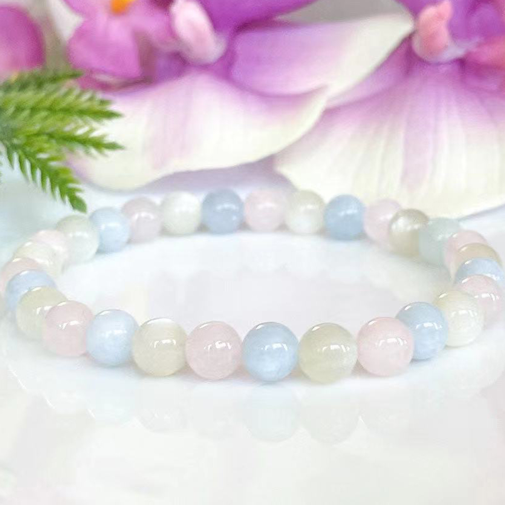 MG1909 6 MM Moonstone Aquamarine Madagascar Rose Quartz Mixed Bracelet Womens Gemstone Crown Chakra Wrist Mala Yoga Jewelry
MG1909 6 MM Moonstone Aquamarine Madagascar Rose Quartz Mixed Bracelet Womens Gemstone Crown Chakra Wrist Mala Yoga Jewelry
