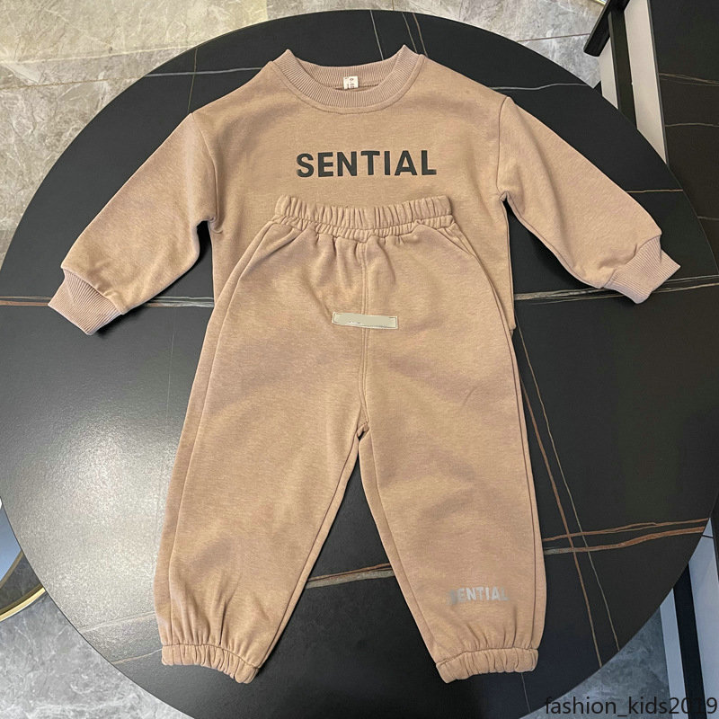 

Spring Autumn Children Boys Girsls Clothing Cotton Long Sleeve Sets Kids Clothes Tracksuit Baby T-Shirt Pants 2 Pcs/Suit, Khaki