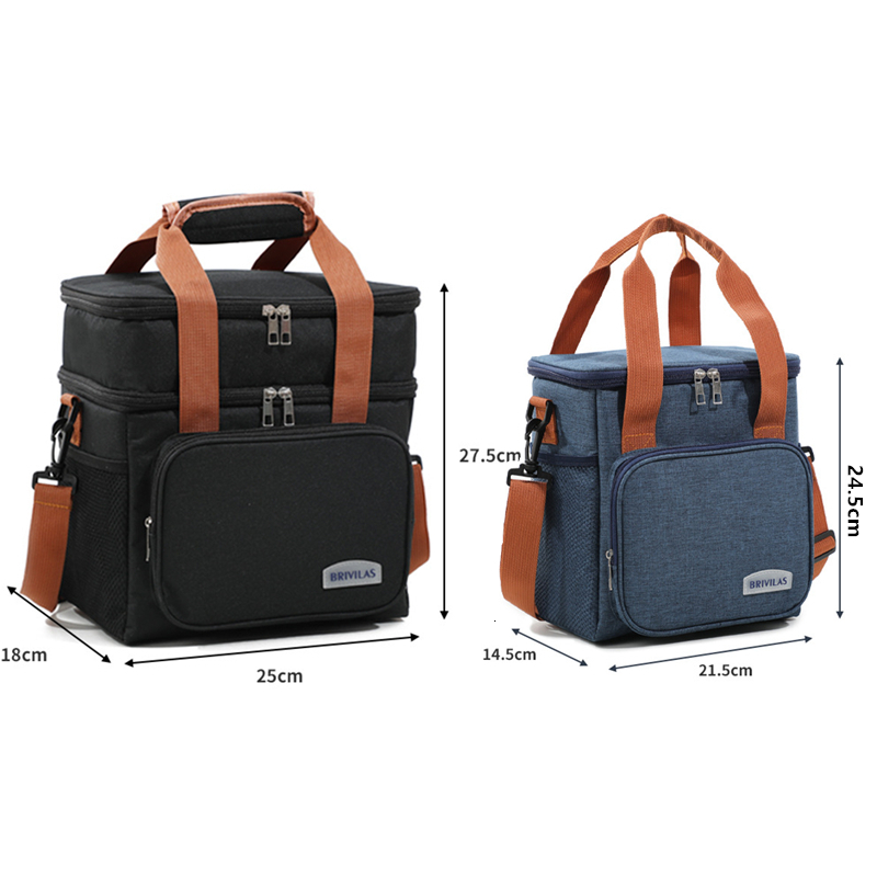 Ice PacksIsothermic Bags Double Layer Thermal Lunch Bag Large Capacity Picnic Bento Box Meal Pouch Food Insulated Cooler Delivery for Women Men Kids 2