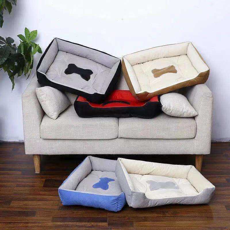 Pet kennels pens Super Soft Sofa Dog Beds Waterproof Bottom Kennel Fleece Warm Bed Mat For Large Rectangle Winter Cat House G230520