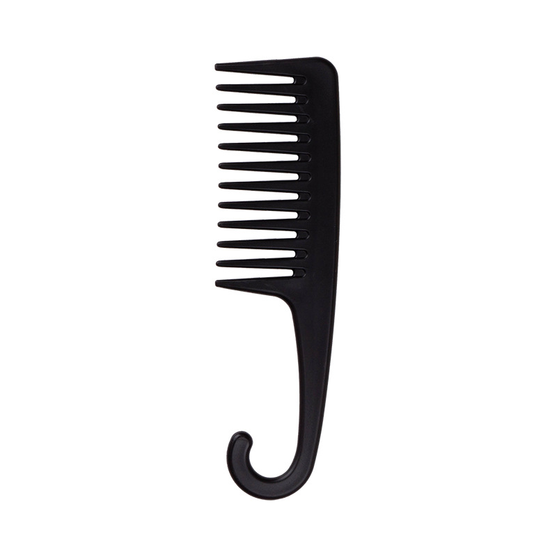 New Wide Tooth Curved Hook Comb Plastic Large Tooth Comb Can Hook Large Wave Curling Hair Perm Comb Peine De Gancho Curvo De Dientes Anchos Gebogener 