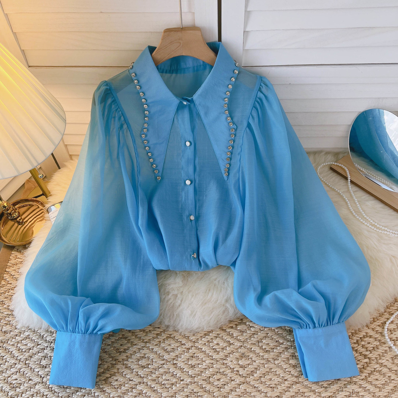 Womens Blouses Shirts long sleeve crop top blouses women shirts woman blusas korean fashion womens blusa feminina blouse vintage camisas 230519