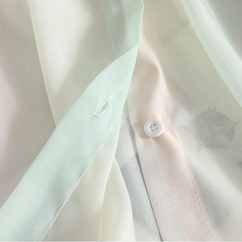 Womens Blouses Shirts Women Chic Chiffon Rainbow Sun Protection Blouse Summer Loose See Through Thin Female Casual Long Sleeve Tops 230519