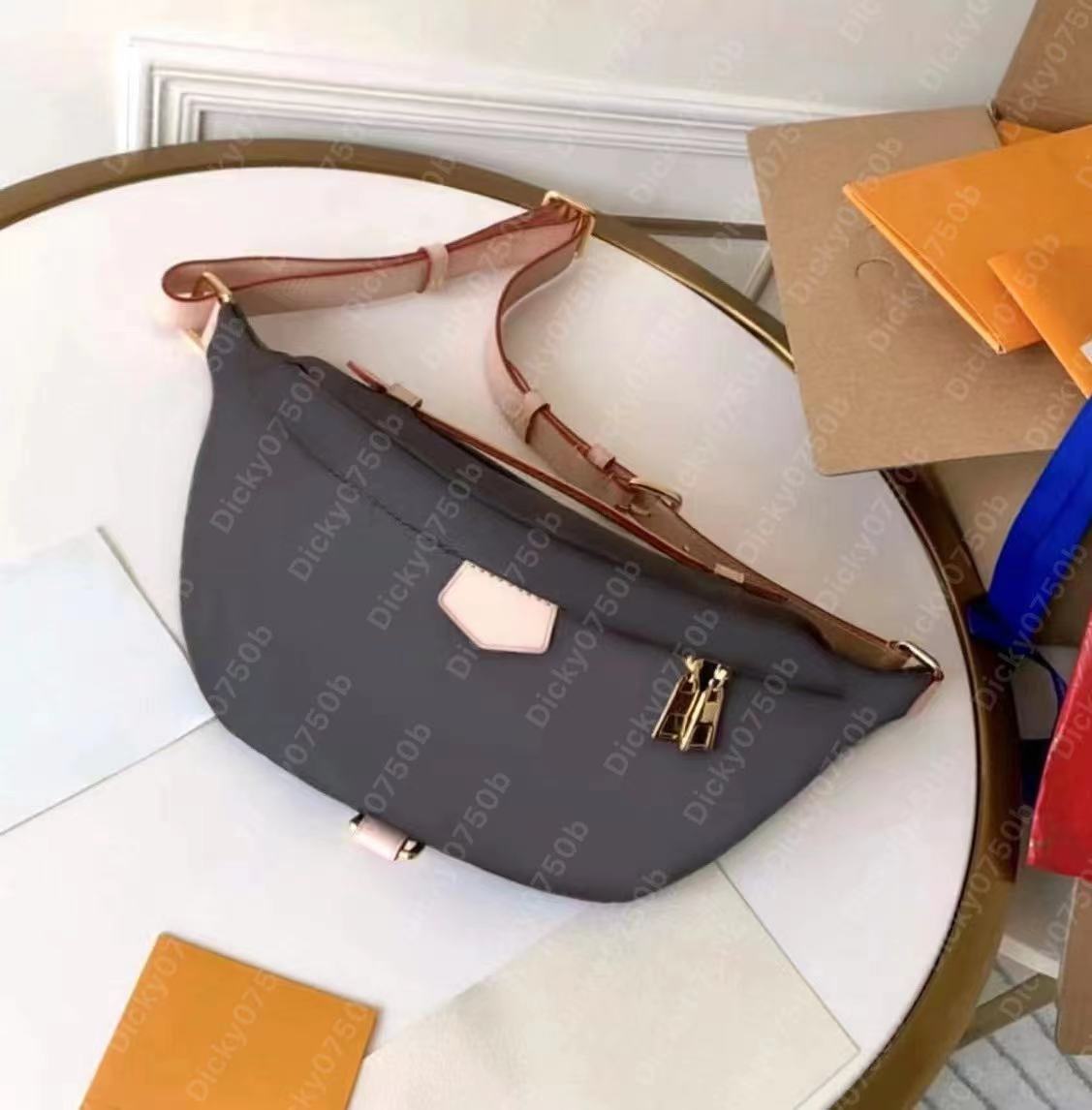Fanny pack Chest pack waist bag Designer women bags Luxury Crossbody Messenger bag for men shoulder bags black plaid handbags bolsos man outdoor 43644 dicky0750b, All brown flower
