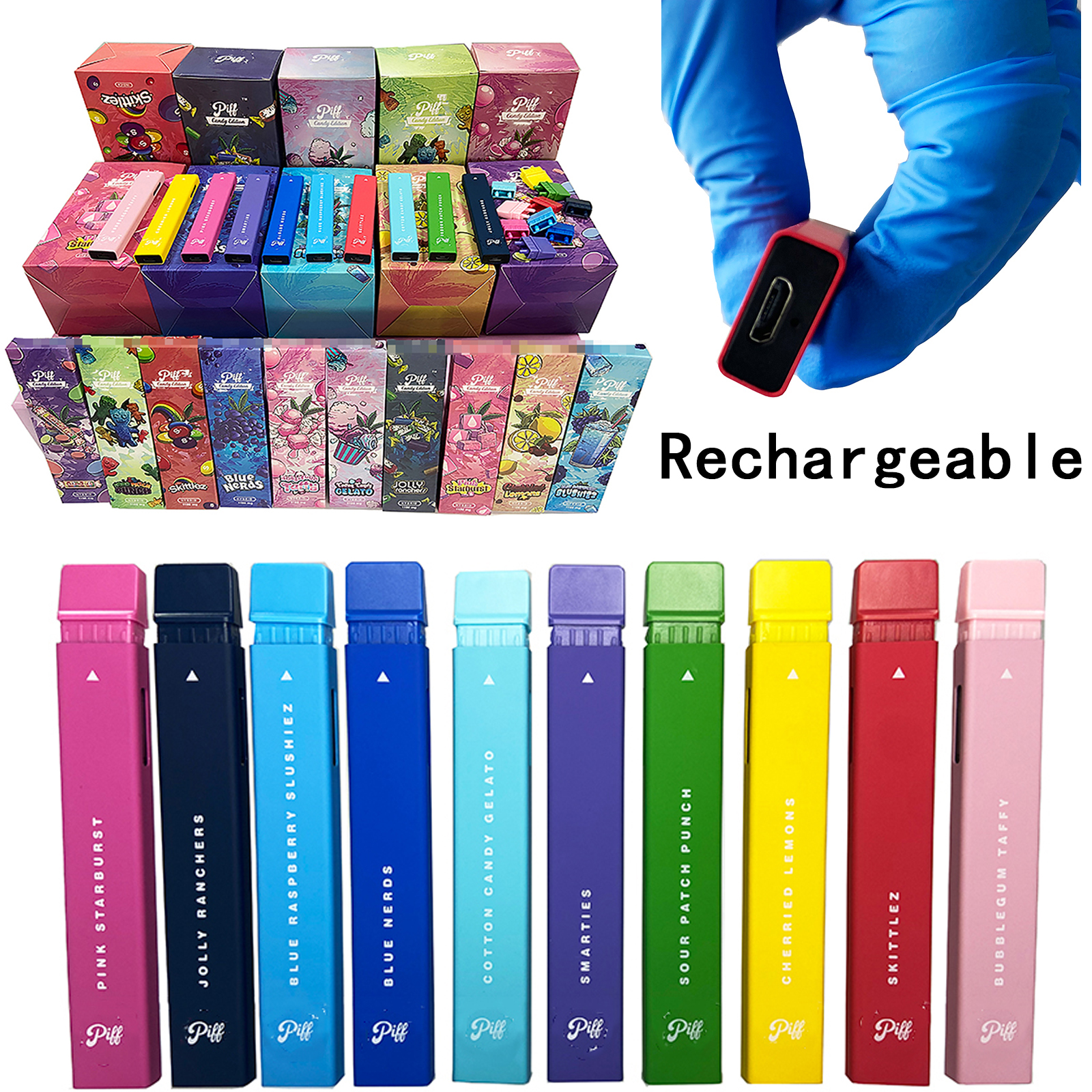 Disposable E-cigarettes Piffs bars Vape Pens 1ml Empty Cartridges Ceramic Coil 280mAh Rechargeable Battery with New boxes packaging 500-2000
Disposable E-cigarettes Piffs bars Vape Pens 1ml Empty Cartridges Ceramic Coil 280mAh Rechargeable Battery with New boxes packaging 500-2000