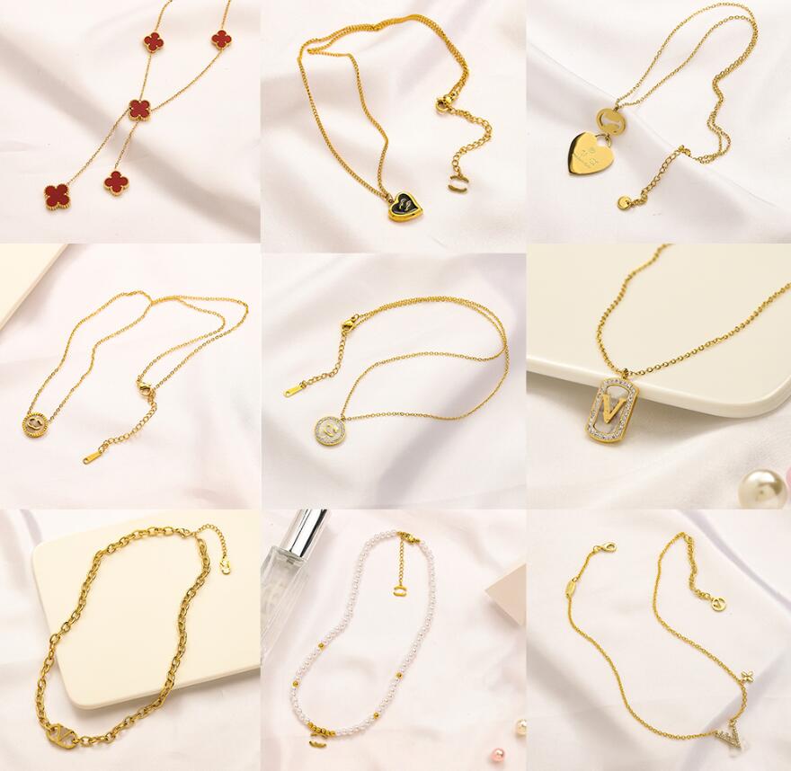 Women Charm Never Fading Luxury Brand Necklaces Designer Stainless Steel Pendants Link Chain Letter Choker Necklace 18K Gold Plated Jewelry Accessories Gifts
Women Charm Never Fading Luxury Brand Necklaces Designer Stainless Steel Pendants Link Chain Letter Choker Necklace 18K Gold Plated Jewelry Accessories Gifts