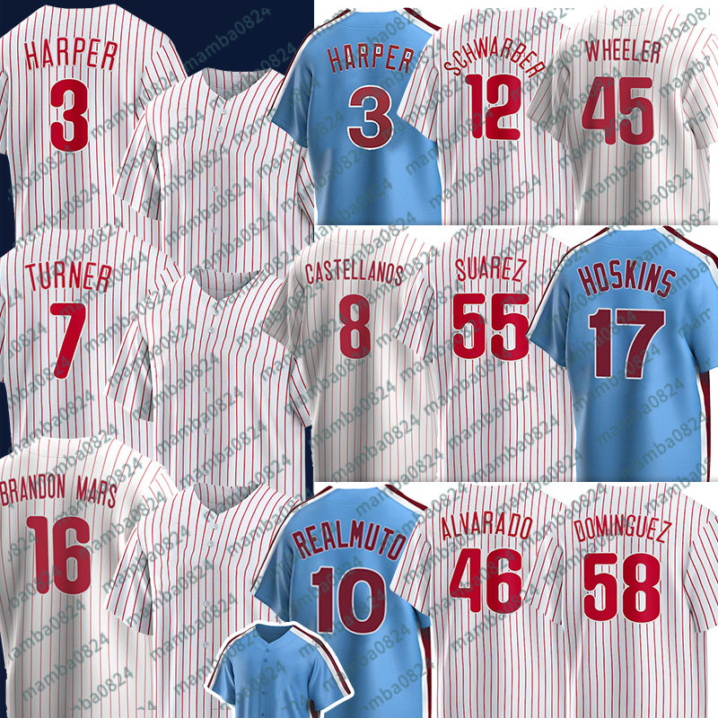 3 Harper Baseball Jerseys Phillies Trea Turner Jose Alvarado Seranthony Dominguez Nick Castellanos Ranger Suarez Zack Wheeler Rhys Hoskins J.T. Realmuto Aaron Nola, Men( fei cheng ren)
3 Harper Baseball Jerseys Phillies Trea Turner Jose Alvarado Seranthony Dominguez Nick Castellanos Ranger Suarez Zack Wheeler Rhys Hoskins J.T. Realmuto Aaron Nola, Men( fei cheng ren)