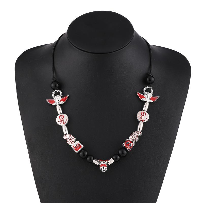 Necklaces 2022 New Hip Hop Punk Necklace Smiley Skull Angel Pearl Pendant Fashion Necklace For Men Women Girls Party Rapper Jewelry
Necklaces 2022 New Hip Hop Punk Necklace Smiley Skull Angel Pearl Pendant Fashion Necklace For Men Women Girls Party Rapper Jewelry