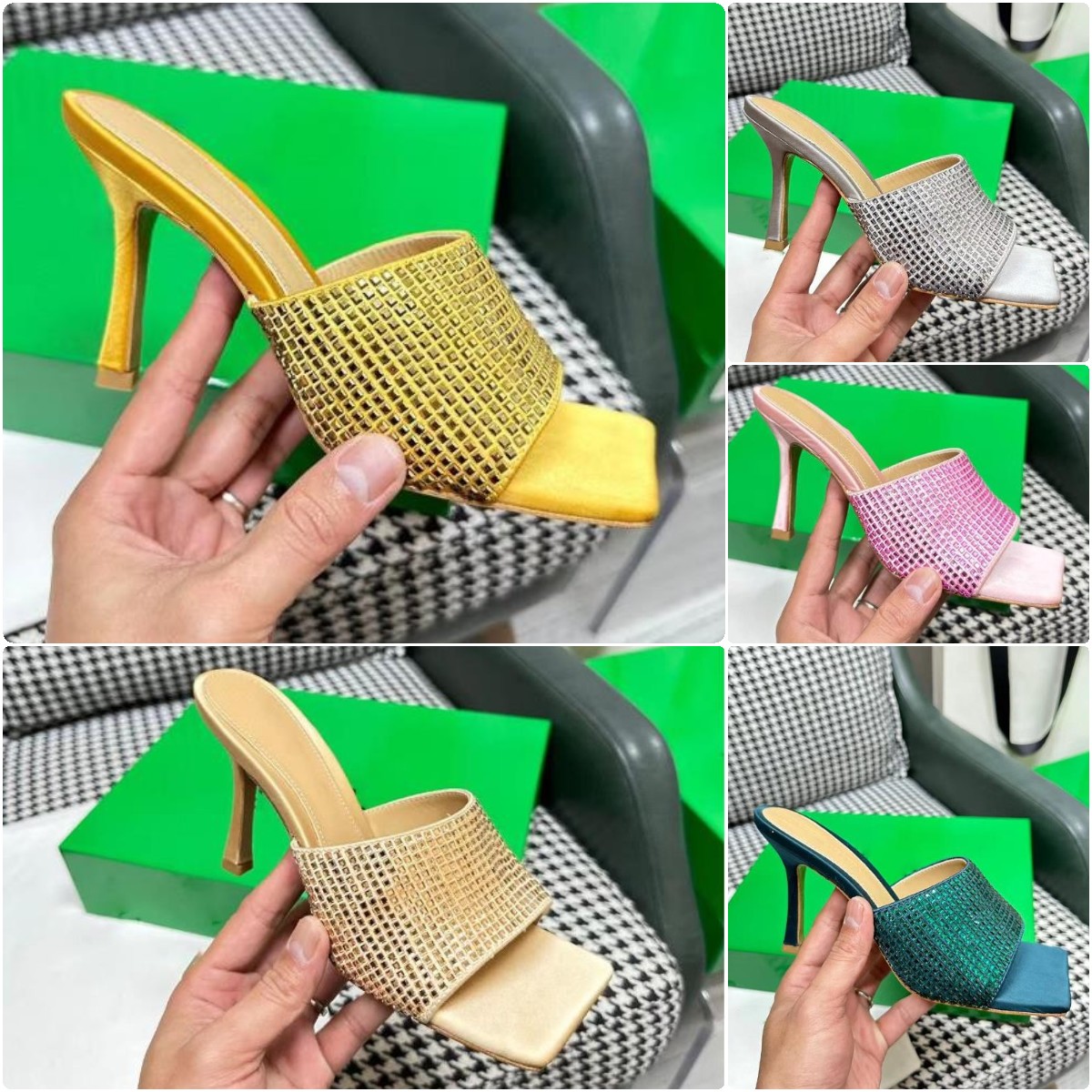 Swarovski Sandals Designer Crystal Square Diamond Sandals Summer Women Square Slippers Hot Drill High heel Slippers Dress Toe Dazzle Fashion Pumps Size 35-42, Color1
Swarovski Sandals Designer Crystal Square Diamond Sandals Summer Women Square Slippers Hot Drill High heel Slippers Dress Toe Dazzle Fashion Pumps Size 35-42, Color1