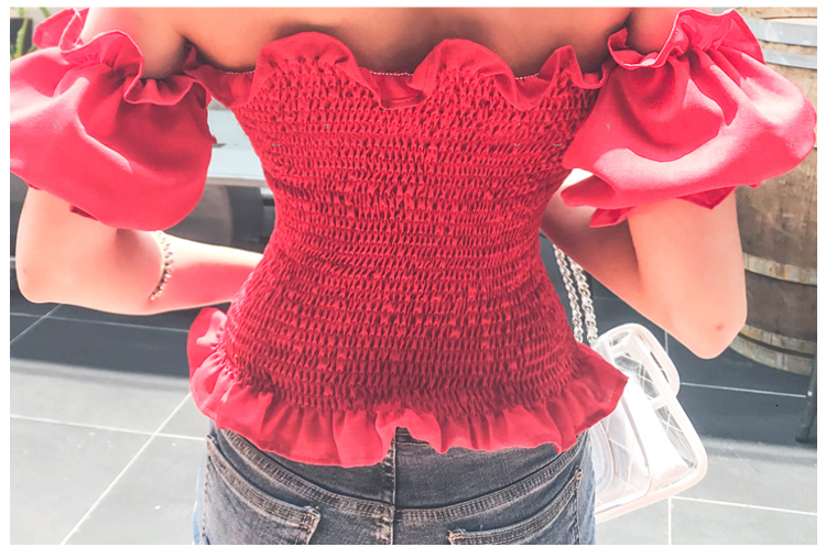 Womens Blouses Shirts Arrival Boho Sexy Summer Crop Top Tops and Puff Sleeve Off Shoulder Lace Up Beach Shirt blusa feminina 230519